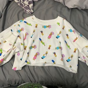 Simpsons long sleeve crop top
